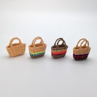 手編みカラフルバスケット（4色）　かご