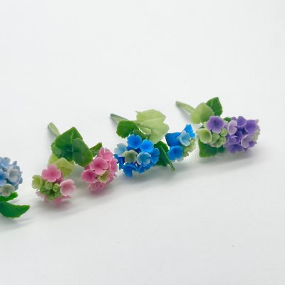 画像7: アジサイ＆ガラス花瓶セット　紫陽花　あじさい