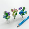 アジサイ＆ガラス花瓶セット　紫陽花　あじさい