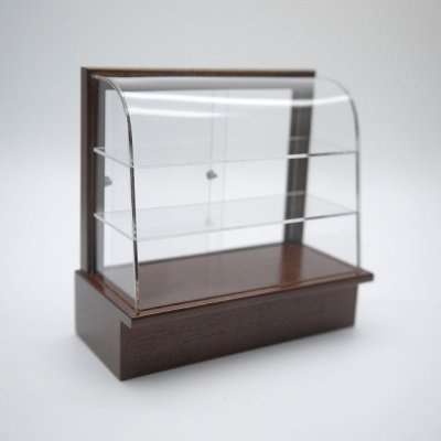 画像7: ショップショーケース　ブラウン　3段(L)曲面