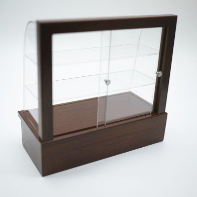 画像12: ショップショーケース　ブラウン　3段(L)曲面