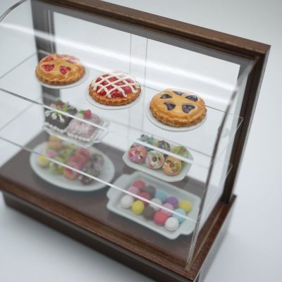 画像2: ショップショーケース　ブラウン　3段(L)曲面