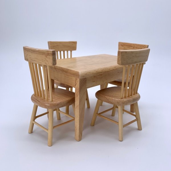 画像1: テーブル＆チェアセット（ナチュラル/ホワイト）ダイニングテーブル (1)