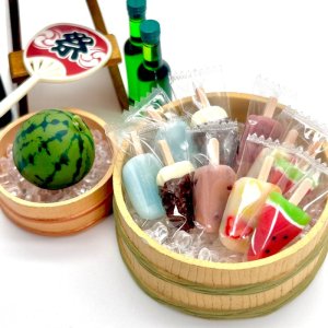 画像: ミニチュア　アイスキャンディ　アイスクリーム（屋台　お祭り　ハンドメイド　