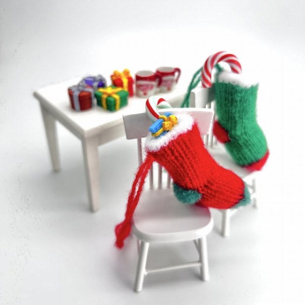 画像2: Lサイズ！　毛糸のクリスマスソックス　ミニチュアオーナメント (2)