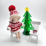 画像: 模様編みポンポンニット帽